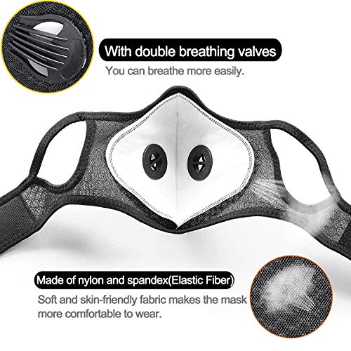 Breathable Face Mask with Valves Ventilated Sports and Fitness Masks for Men and Women