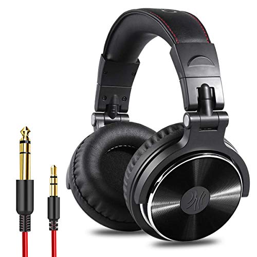 Adapter-Free Over-Ear DJ Stereo Monitor Headphones, Professional Studio Monitor & Mixing