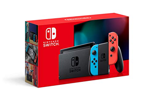 Nintendo Switch with Neon Blue and Neon Red JoyCon Video Game Console