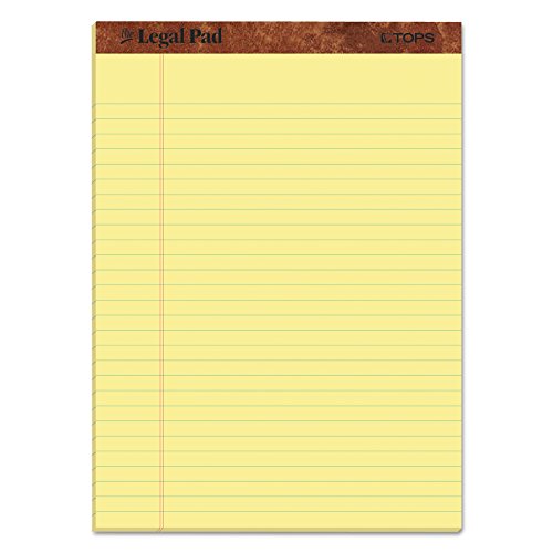 Yellow Legal Notepads, 8-1/2" x 11-3/4", 50 Sheets, 12 Pack
