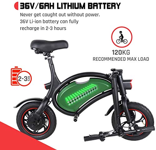 Folding Electric Bicycle 350W, Waterproof Electric Bike with 15 Mile Range, Dual Disc Brakes