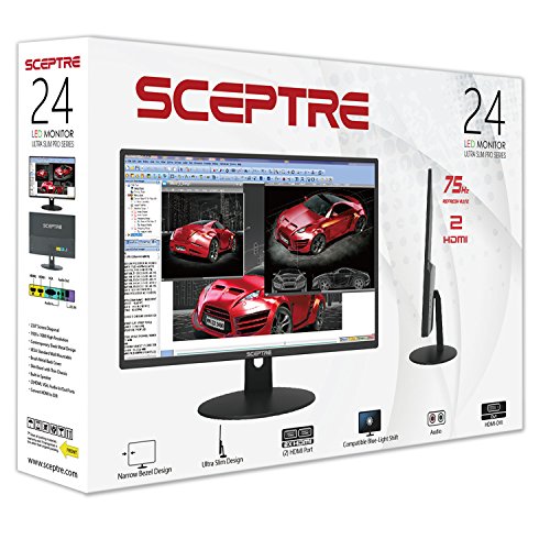 Sceptre 24" Ultra Thin Monitor 2x HDMI VGA With Build-in Speakers