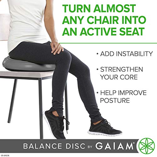 Gaiam Balance Disc Wobble Cushion Stability Core Trainer for Home or Office Desk Chair