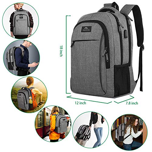 Travel Laptop Backpack with USB Charging Port, Business Anti Theft, Water Resistant