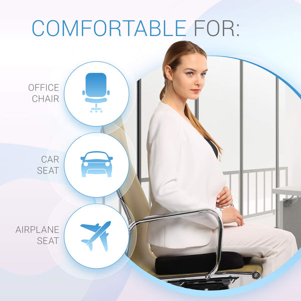 Everlasting Comfort Seat Cushion for Office Chair - Tailbone Pain Relief Cushion - Coccyx Cushion - Sciatica Pillow for Sitting