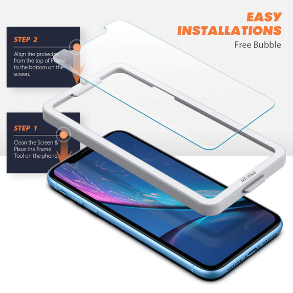 Mkeke iPhone Screen Protector, Compatible with iPhone XR and iPhone 11 (3-Pack)