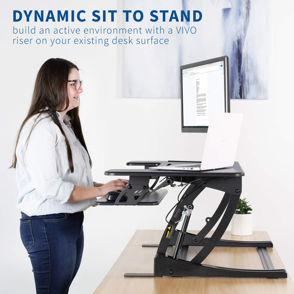 VIVO Height Adjustable 36 Inch Stand-Up Desk Converter